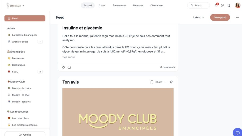 communauté circle Moody club